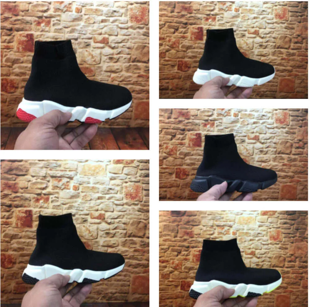 Top-Qualität Paris Kids Sock Schuhe Mid Sneakers Speed 1.0 2.0 Boy Girl Boot Runners Trainer Stricksocken Triple S Boots Runner Kinder 108ESS
