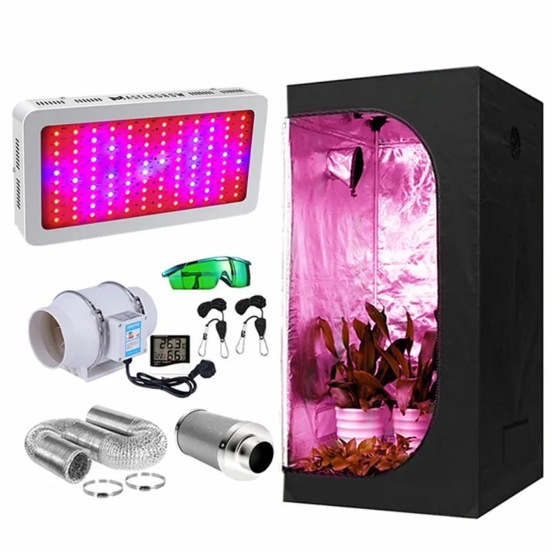 LED GROW Light Grow Tent Box 4/5/6 tum fläkt Aktivt kolfilter Grow Set fgrow Tent Room Komplett kit Hydroponic Growing System