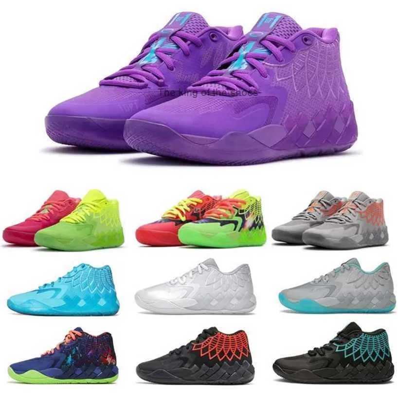 Vendendo sapatos casuais LaMelo Ball MB1 Homens Mulheres Tênis de basquete Crianças para venda 2022 Rick Morty Grade School Sport Shoe Trainner Sneakers US4.5-US12367VMB.01