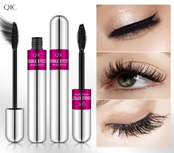 QIC 3D Mascara Sexy Double Effect Waterproof Longlasting Nonsmudge Swatproof Moisturizer No Blooming Slender Curling Thick and 5181519