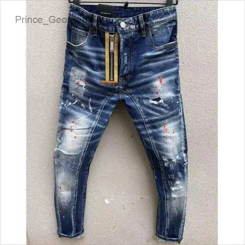 Jeans da uomo Nuovo stile trendy e popolare Jeans slim Moda Pantaloni casual in denim con foro T82LF231111