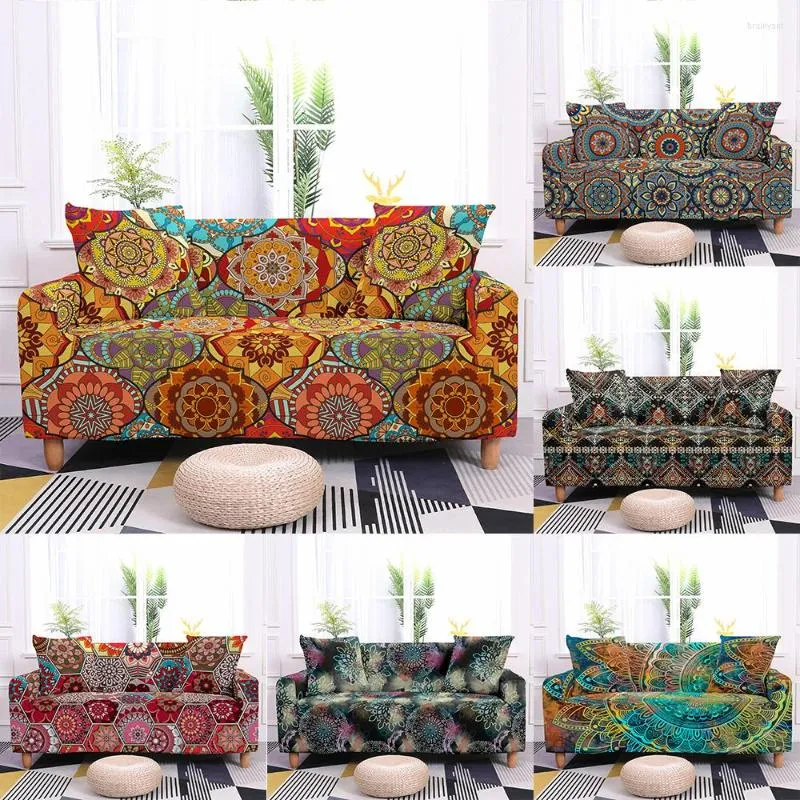 Stoelbedekkingen Bohemia Elastische bank Cover Mandala Slipcover strakke wrap All-inclusive Couch for Living Room Cushion