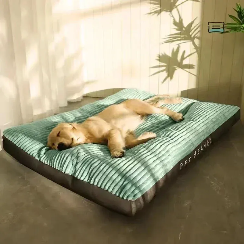 Kennes Pens Big Dog Mat Corduroy Pad dla średnich dużych psów Zag Awersize Pet Sleeping łóżko duże zagęszcza sofa dla psa Wyjmowana pralna zapasy dla zwierząt domowych 231110