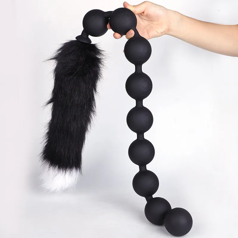 Anal Toys Super Long Huge Anal Beads Plug Large Ball Dildo Butt Plug Dilator Role Play l Ass Tail Adult_voghion.com