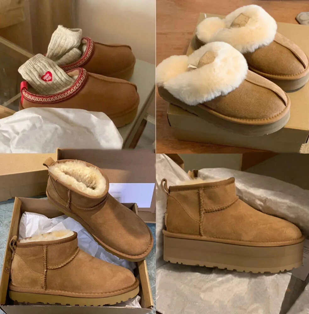 Ultra mini snow boots winter Australia platform classic ankle soft comfortable sheepskin tazz chestnut sand mustard seed booties slippers love Soft and thick