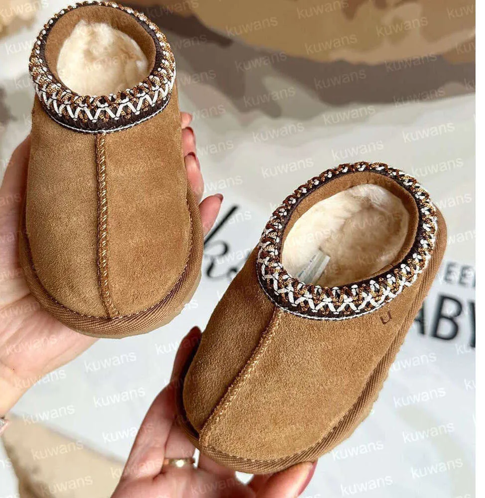 Ayakkabılar Tasman Uggsity Terlik Tazz Baby Çocuklar Toddler Kestane Kürk Slaytlar koyun derisi Shearling klasik ultra mini bot kış katırları slip-on yün küçük 632ess