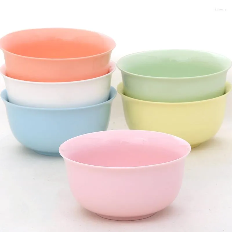 Ciotole Ciotola di riso in ceramica colorata Stoviglie Zuppa di porcellana Cucchiaio da insalata semplice Set di stoviglie per ristorante per la casa regalo