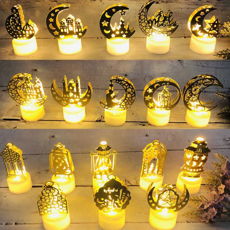 Nieuwe items Ramadan Decoratieve kleine nachtlichten Lumineuze snuisterijen Led kaarslichten Eid Al Fitr Holiday Decoratieve lichten Z0411