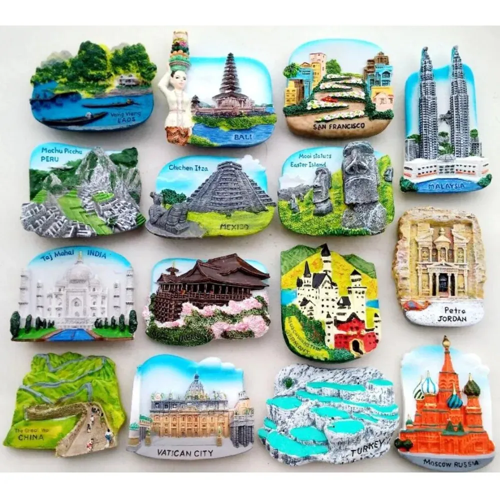 3D Resin Fridge Magnet Notre Dame Tourist Attraction Magnetic Sticker 3 ...