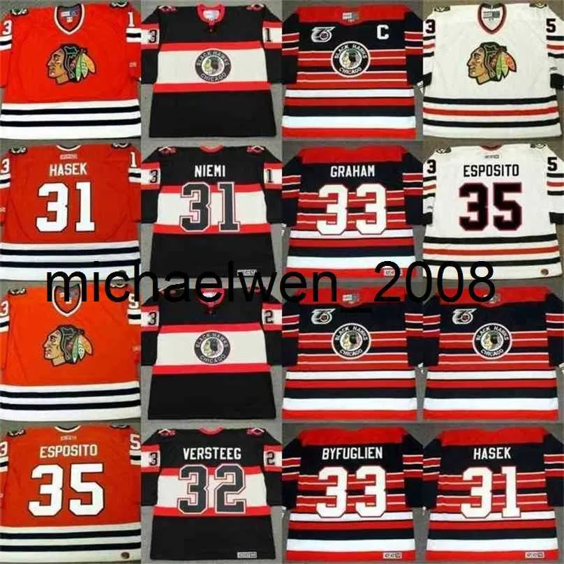 Weng 31 DOMINIK HASEK NTTI NIEMI 32 KRIS VERSTEEG 33 DIRK GRAHAM DUSTIN BYFUGLIEN 35 TONY ESPOSITO DAVE BOLLAND Hóquei