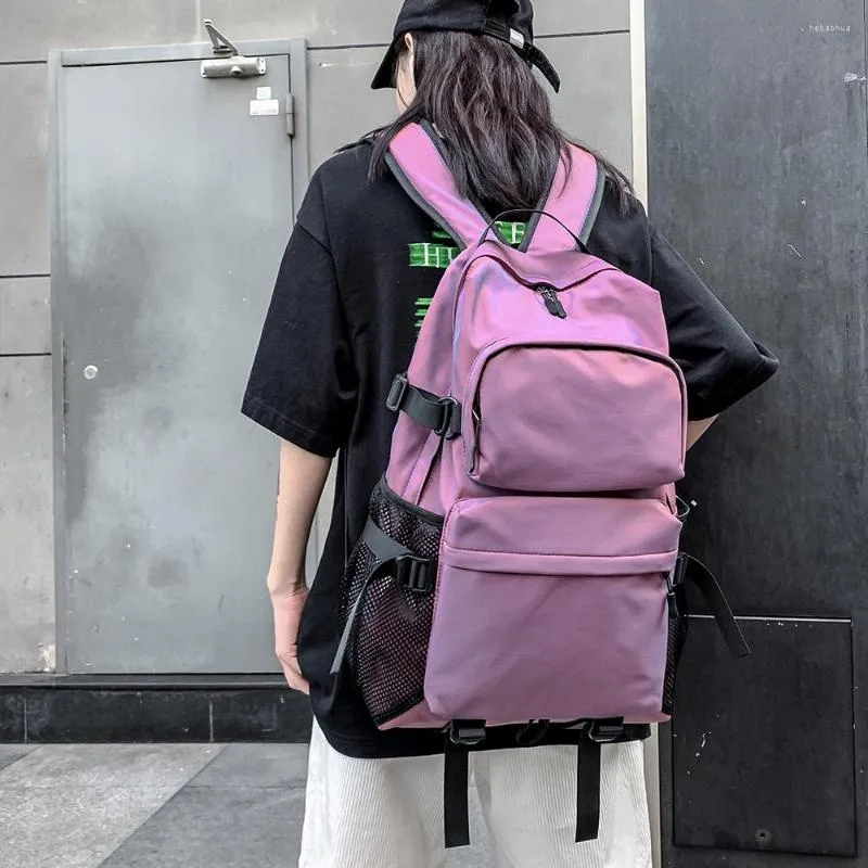 Öğrenci naylon çiftler için sırt çantası moda okul çantası büyük kapasiteli trend erkekler kadınlar çanta düz renk 2023
