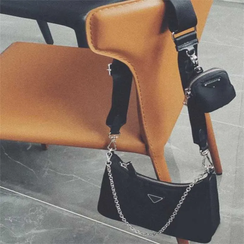 Designer bag 2023 internet celebrity Yang same nylon three in one hobo underarm chain strap crossbody portable for women bags