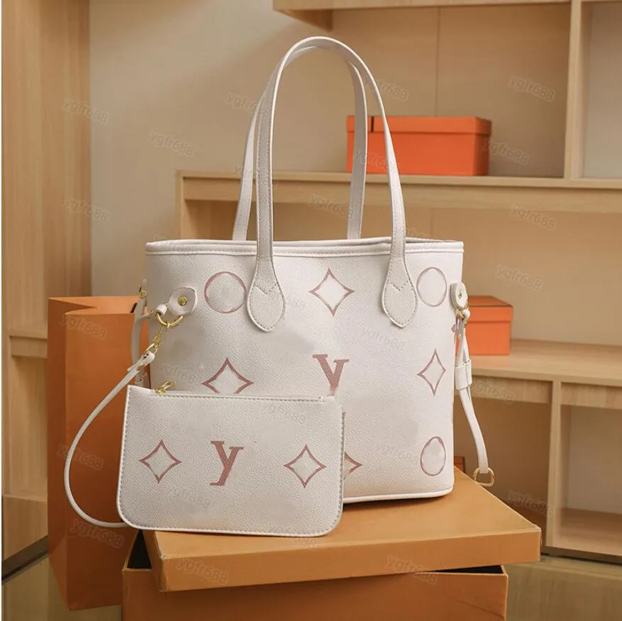 Luxurys tasarımcılar çanta bayan çanta tasarımcı çanta 2pcs/set kadın omuz çantaları yüksek kaliteli mektup deri deri çanta kadın çanta büyük el çantaları