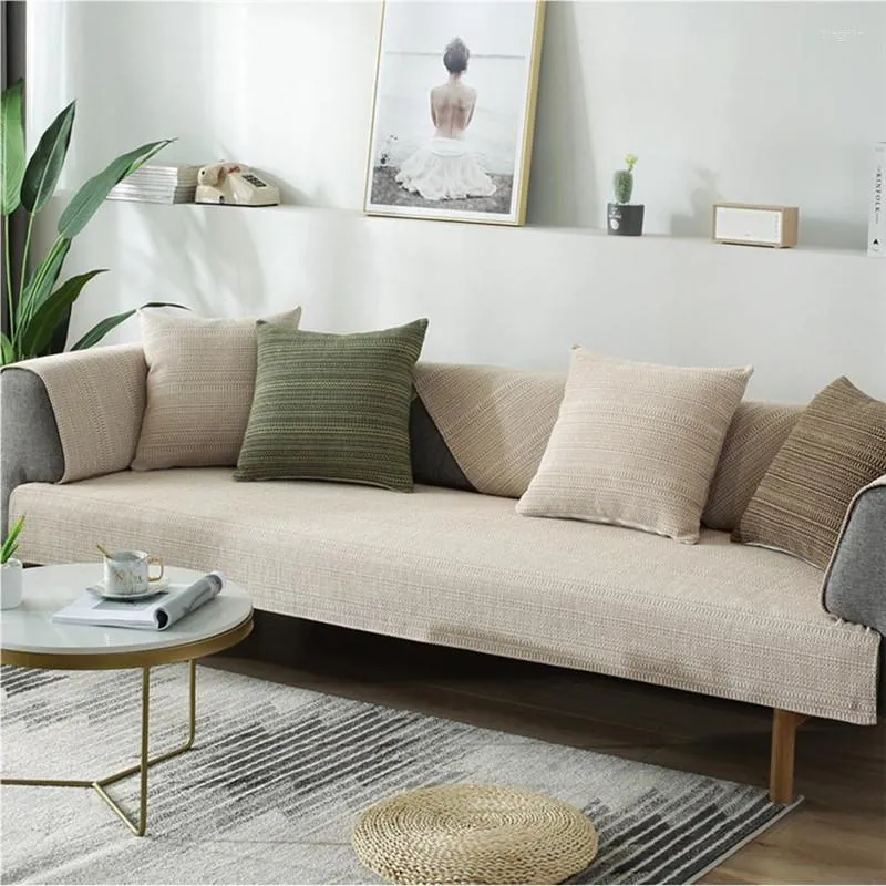 Housses de chaise Midsum, housse de canapé d'angle en lin, simple, couleur unie, serviette épaisse, protection de meubles, coussins antidérapants, siège