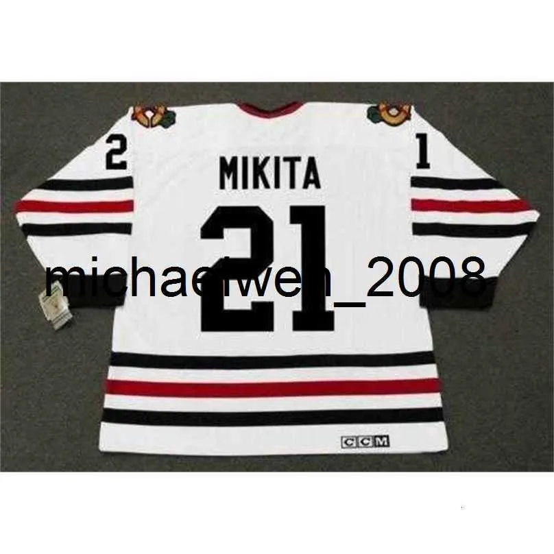 Weng 2018 Custom Stan Mikita 1967 Мужчины женщины молодежь CCM Vintage Home Hockey Jerse