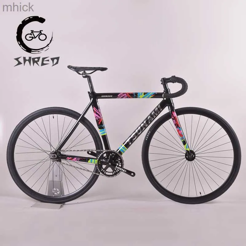 Pedali bici 2022 TSUNAMI SNM300 Bici a scatto fisso 700C Alluminio Single Speed Fixie Full Bike Track Bicicletta Cuscinetto industriale Ruota V Freni 3M411