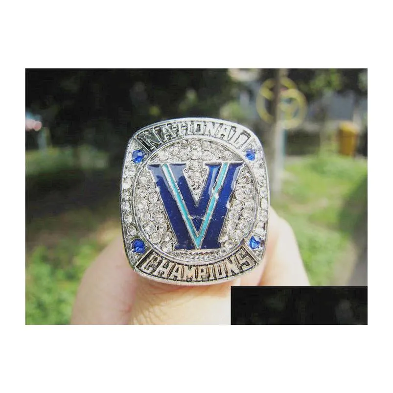 Villanova Wildcats Basketball Championship Ring With Wooden Display Box Souvenir Men Fan Gift Wholesale Drop Delivery Dhx6L