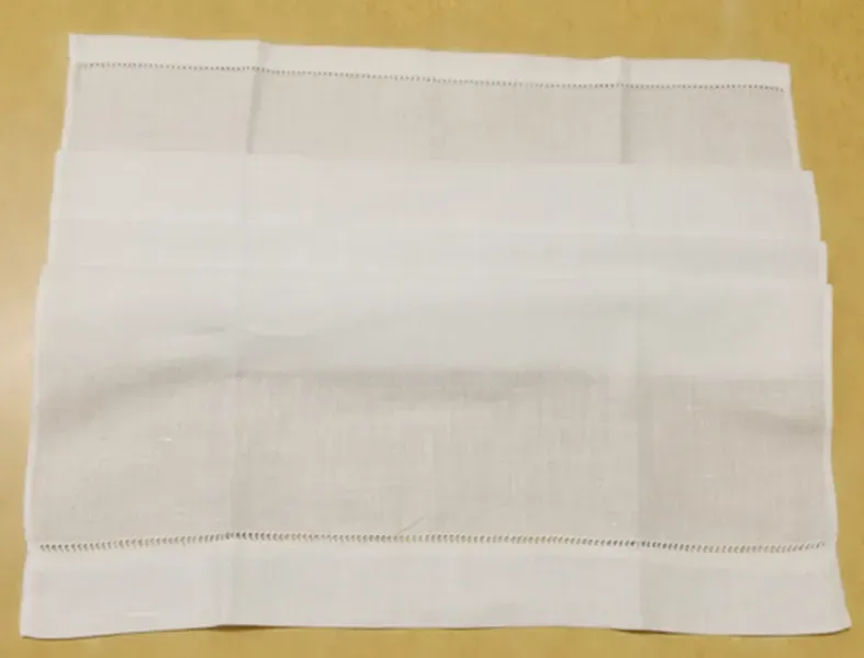 Tekstil Havlu Seti 12 Konuk Havlusu Keten El Havlu İşlemeli Hemstitched Sınır Zz