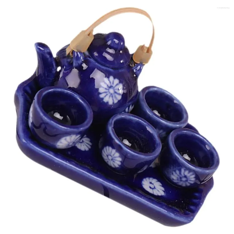 Teaware Sets 1 Set Miniature Tea Mini House Teapot Cups Pot Tray Decoration