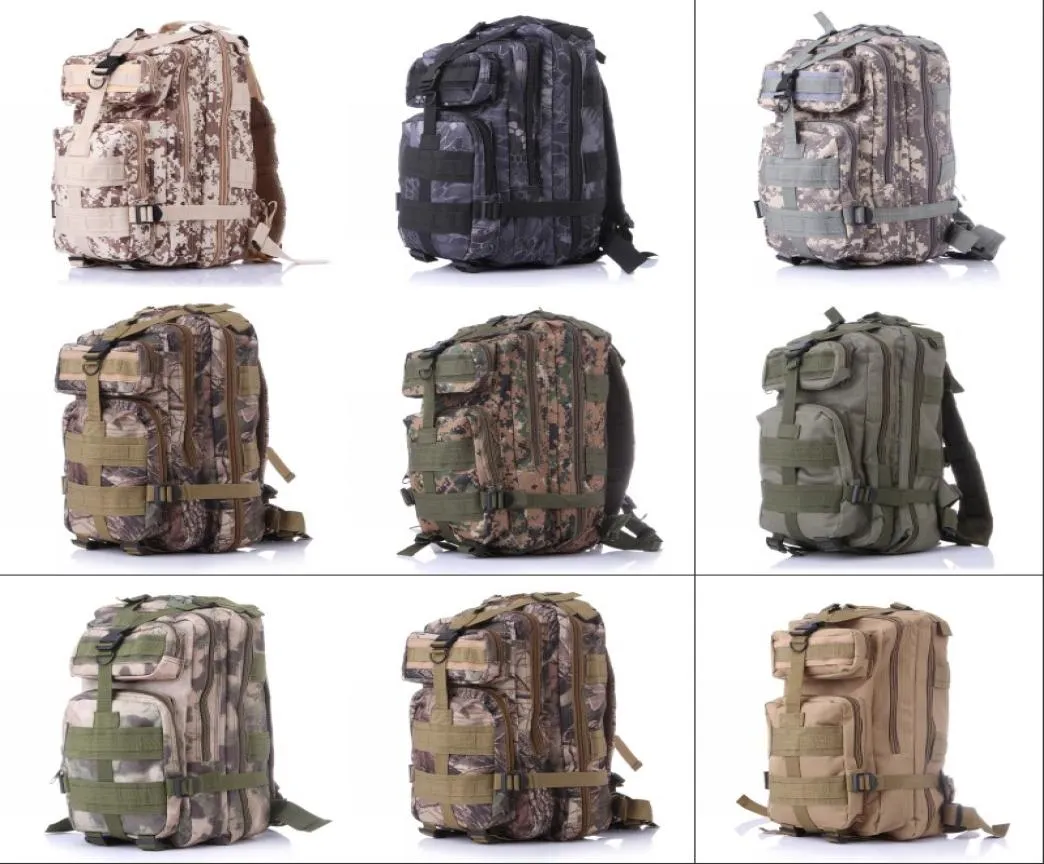 12 kleuren 30L Wandelen Campingtas Militaire Tactische Trekking Rugzak Rugzak Camouflage Molle Rugzakken Aanval Outdoor Zakken Cca909657768