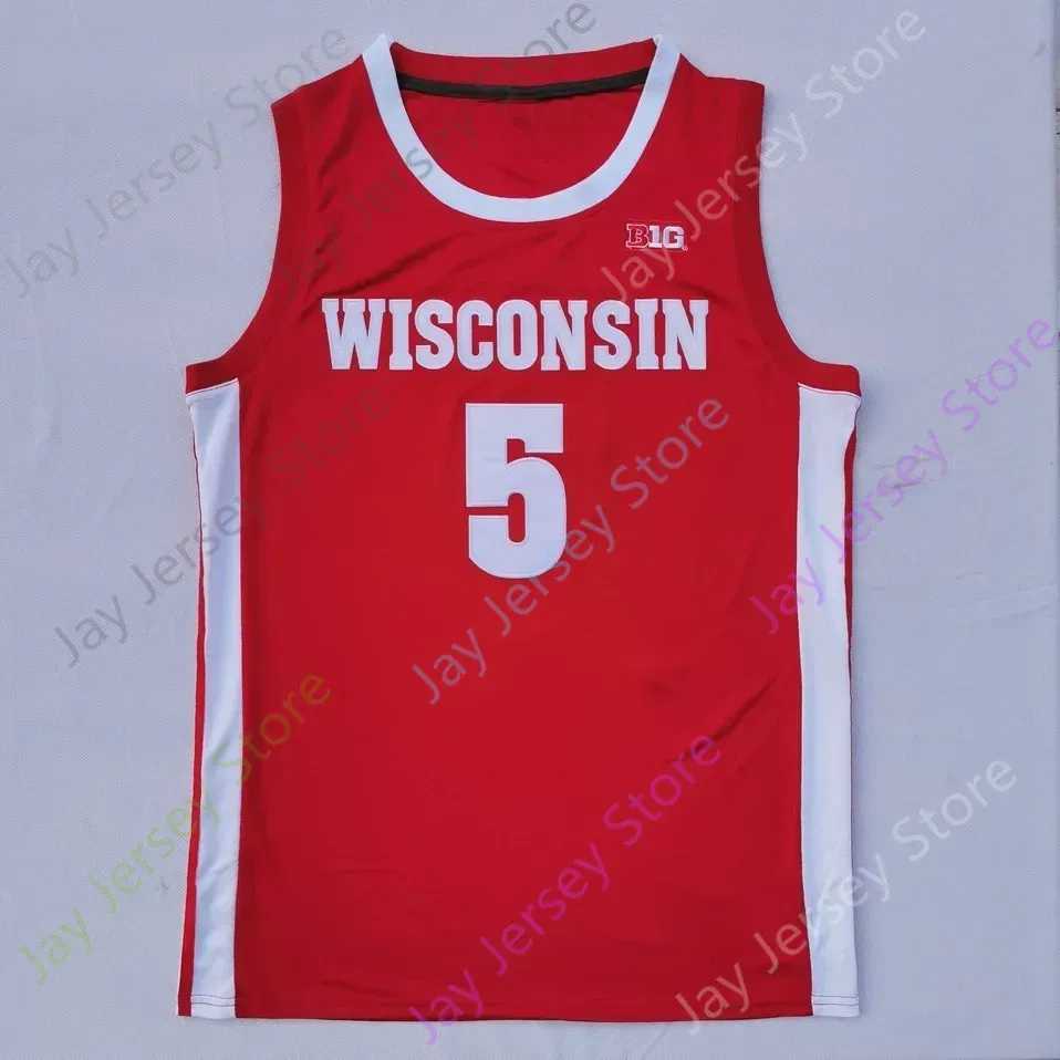 Wisconsin Badgers Basketball Jersey NCAA College Nate Reuvers Brad Davison Tyler  Ben Carlson Jonathan Davis Lorne Bowman II Crowl King