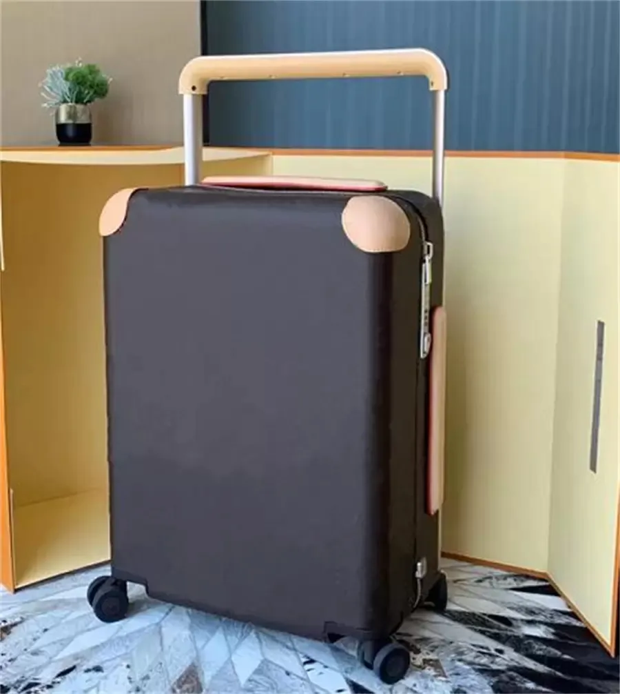 Designers Travel Suitcase Luggage Fashion Luxurys Men Women Trunk Bag Flowers Letters Purse Rod Box Spinner Universal Wheel Duffel Bags 55cm