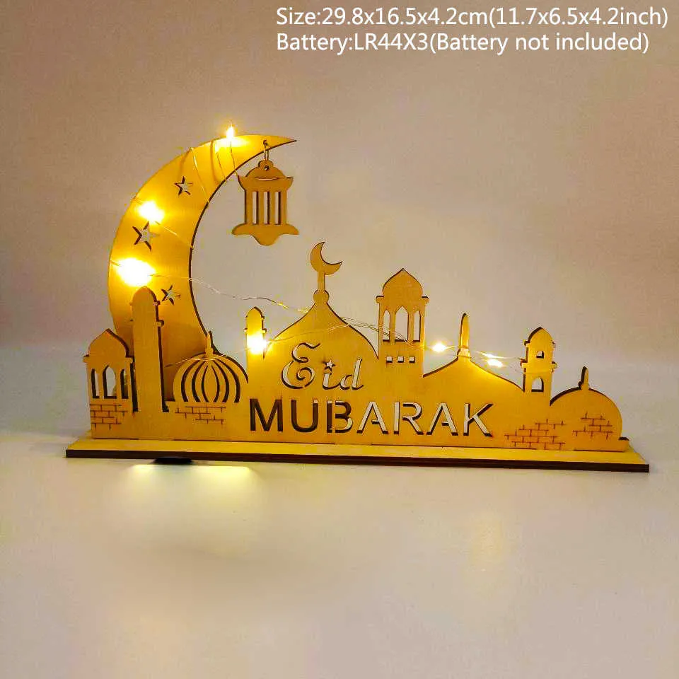 2024 adornos de madera Eid al-Fitr Ramadán Eid al-Adha Al-Adha decoraciones  de mesa bandeja de postres artesanías