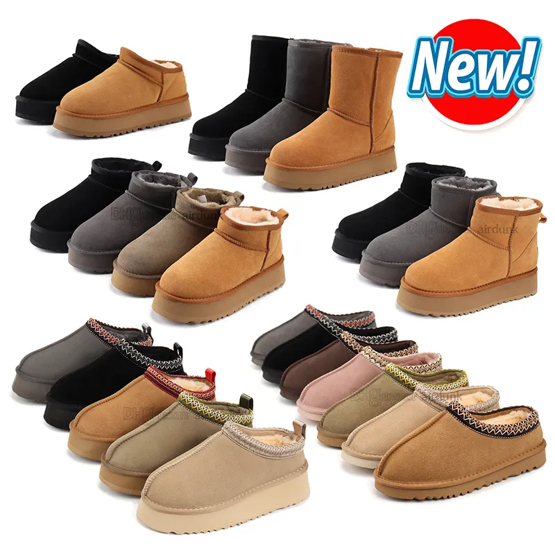 sneeuw designer ug laarzen tazz tasman ugh slippers australië australische laarzen disquette womens pluizige fuzzy bont schapenvacht ultra mini platform winter mosterdzaad