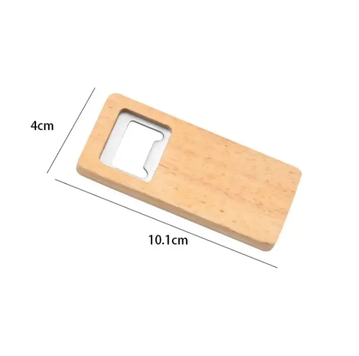 Wooden Bottle Opener Stainless Steel With Square Wood Handle Openers Bar Kitchen Accessories