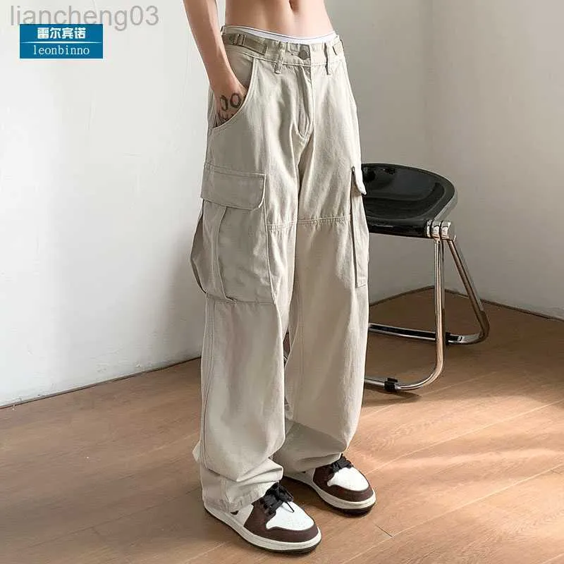 Calça masculina y2k feminino streetwear caro cargo coreano harajuku pára -quedas de pára -quedas para homens calças de moletom de pernas largas