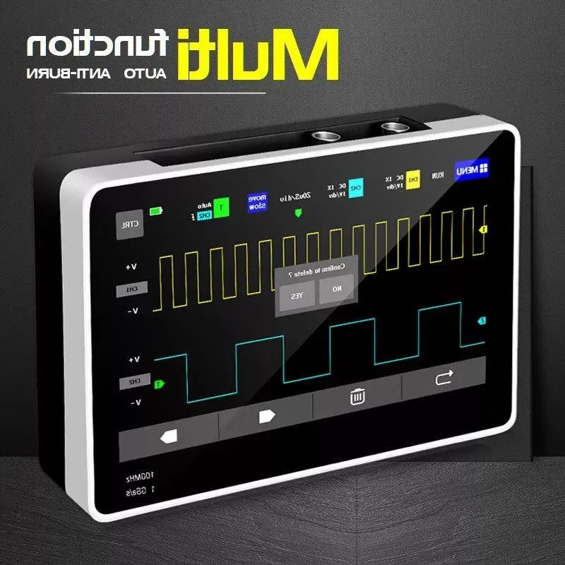 Digital tablett Oscilloskop Dual Channel 100m Bandbredd 1GS Samplingsfrekvens Mini Oscilloskop QXAHR