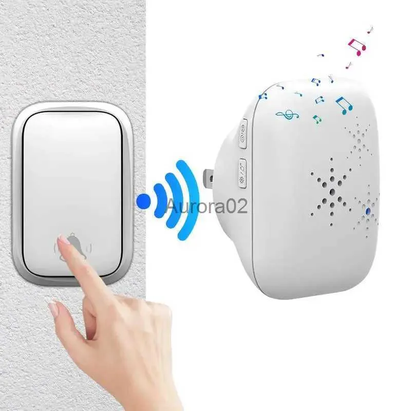 Doorbells Wireless Doorbell EU Plug 300M Remote Control Waterproof 433 Frequency Through The Wall Signal Alarm Ambulance Smart Doorbell YQ231111