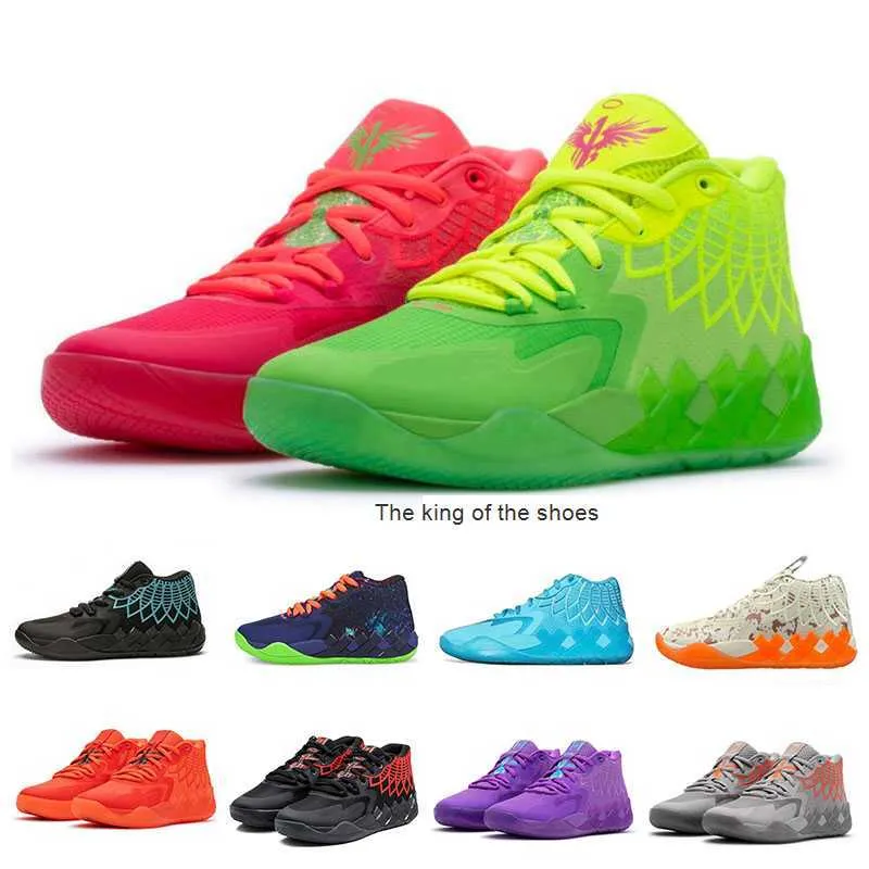 2023MB.01 chaussuresLamelo Ball MB 01 Basketball Chaussures Rick Rouge Vert Et Morty Galaxy Violet Bleu Gris Noir Reine Buzz City Melo Chaussure De Sport Trainner Baskets Jaune