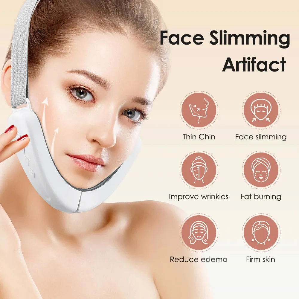 Face Care Devices Microcurrent Lifting Machine Belt EMS Skin Massager Home Use Beauty with Voice 5Mode 12Level VLine Chin Tighten 231110