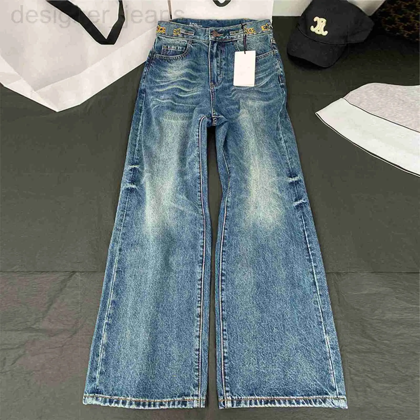 Jeans pour femmes Designer Nanyou High Edition CE Arc de Triomphe Chaîne 2023 Nouvelle taille Slim jambe large droite pour femmes printemps et automne J8KQ