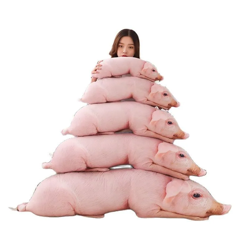 Poupées en peluche simulées cochon endormi oreiller en peluche animaux oreillers en peluche enfants adultes animaux traversin canapé chaise décor ami cadeau 50/70/90/120cm 230410