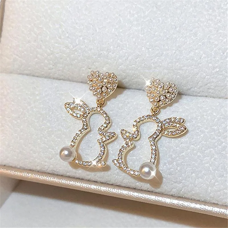 Brincos de argolas da moda Real Gold Electroplated agulha de prata pérolas adoro jóias de zircão de luxo de moda de luxo