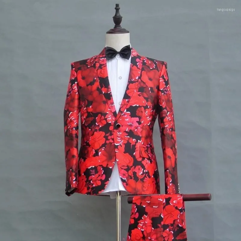 メンズスーツ（ジャケットパンツ）男性スリムイングランドスタイルフォーマル2ピースセットウェディングドレスパーティー衣装ホストショーステージコスチューム