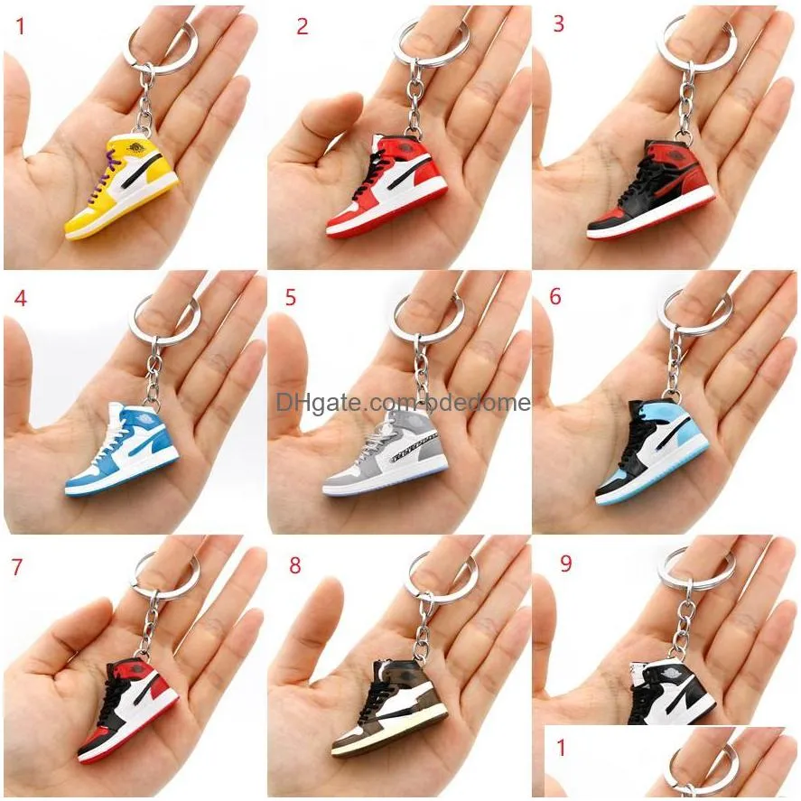 Classic Mini Three-Nsional Shoes Key Chain Trendy Color Sneaker Keychain Men Women Kids Basketball Shoe Keychains Drop Delivery Dh3Co