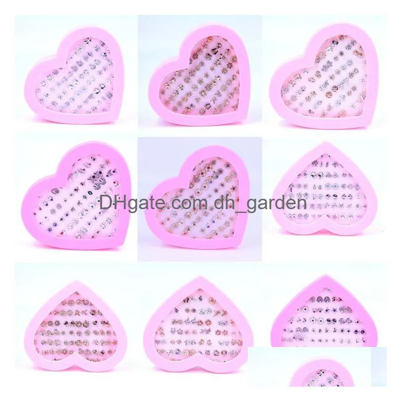 Goujon en gros 36 paires un ensemble de boucles d'oreilles en plastique acrylique avec boîte d'affichage livraison directe bijoux boucles d'oreilles Dhgarden Dhpfa