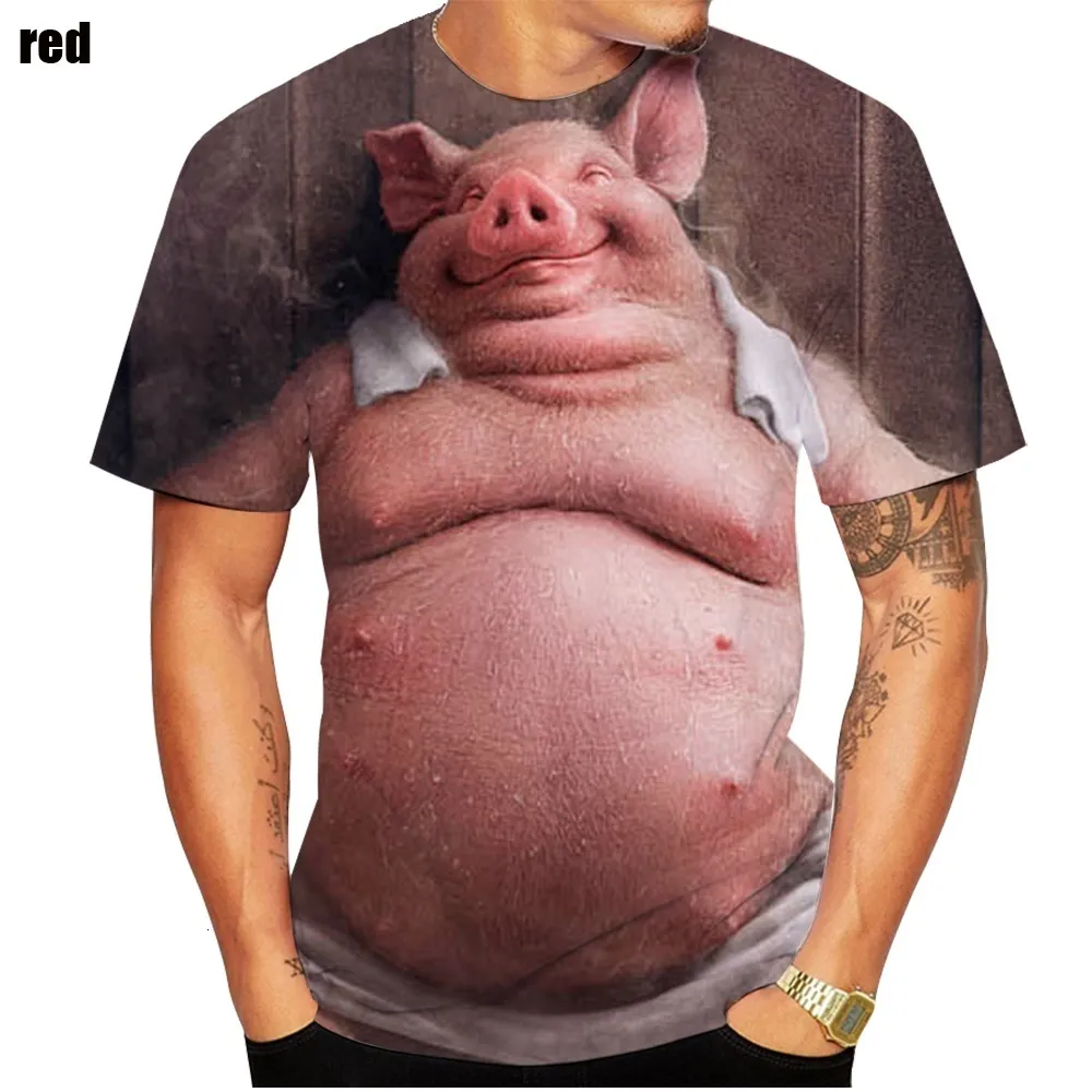 MEN S T TRTTS NOVERTY Animal Pig 3D Printing T Shirt Funny Summer Summer XS 5XL 230411