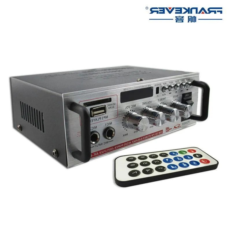 HiFi Silver 12V DC5A/220V CD MP3 Radio Speaker With Stereo Amplifier