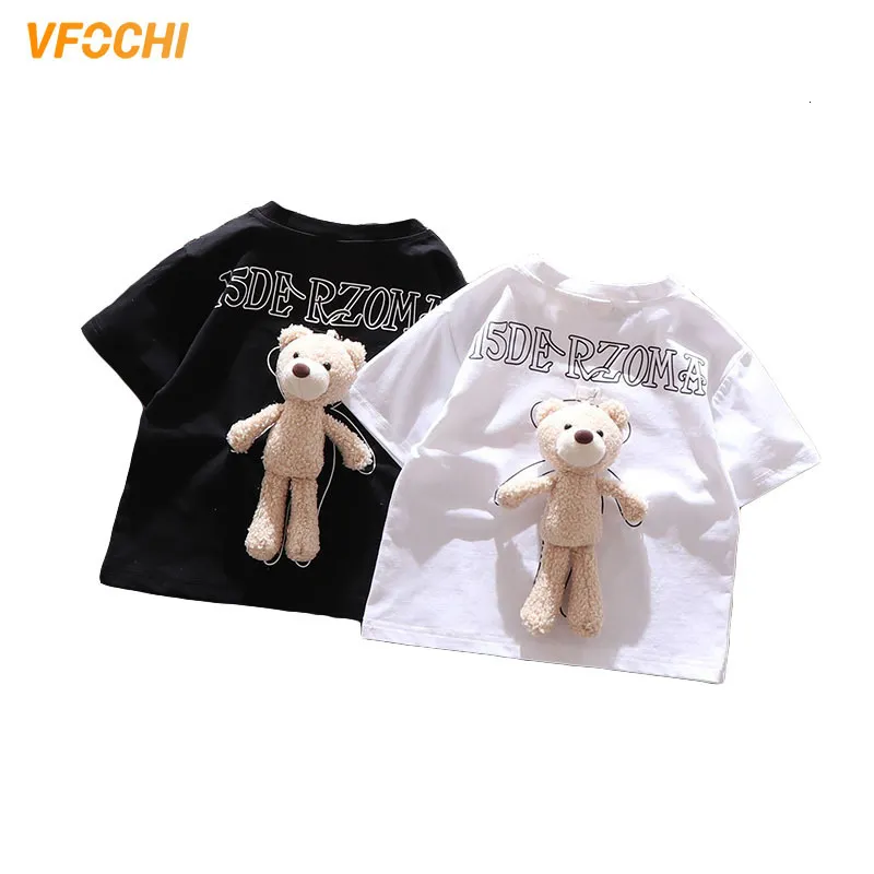 T shirts VFOCHI Boys Girls Shirts With eddy bear Children Clothes Kids Shirt eenager Unisex ops Short Sleeve Boy 230411