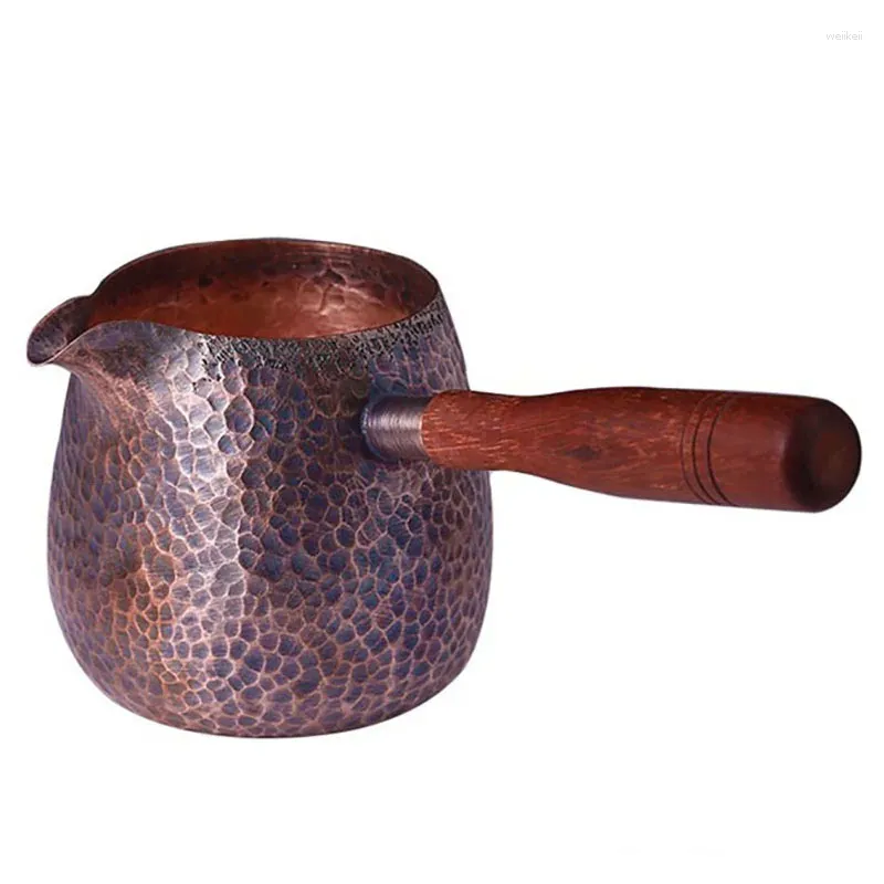 Tea Cups Handmade Hammer Pattern Fair Retro Cup Heat-resistant Copper Burn Water Household Long-handled Dispenser Gift