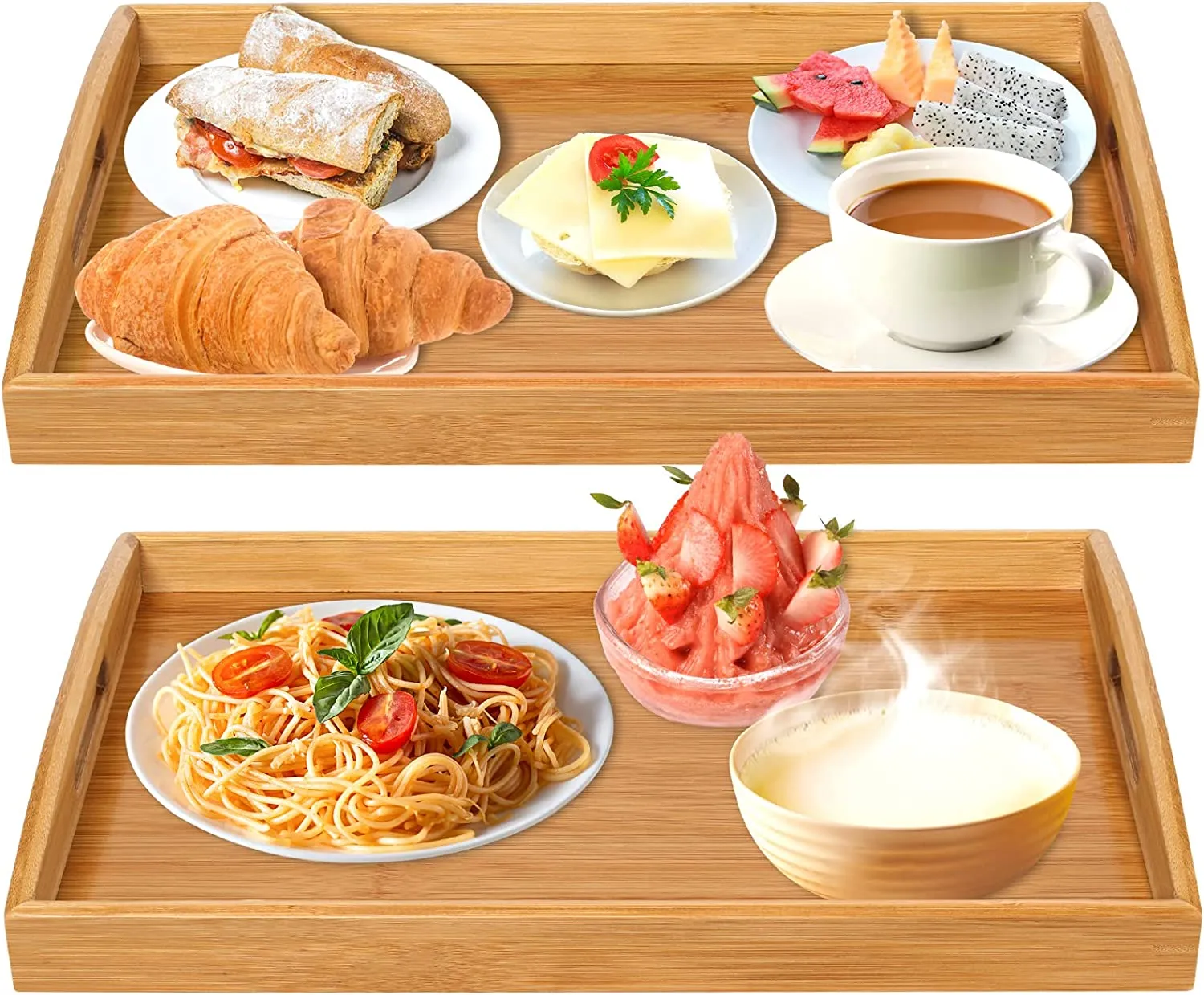 Bamboo Wooden Tray Japanese Bread Snack Solid Wood Household Kung Fu Tea Set Water Cup Plate Hotel Plates Home Kitchen Supplies