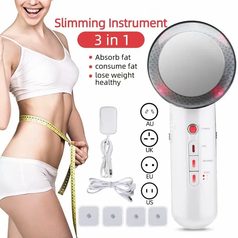 3 In 1 Ultrasonic Cavitation Machine, Household Massager with Cavitation EMS Infrared Handheld Body Machine For Shaping Body Skin Care