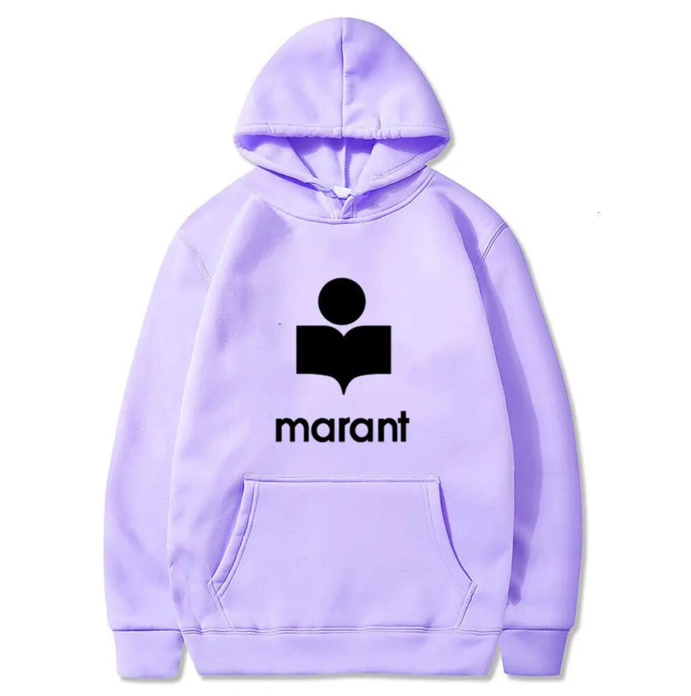 Autumn and winter new men's and women's marant classic letters brushed printing hooded personalized leisure long sleeve sweater sdgjh235r