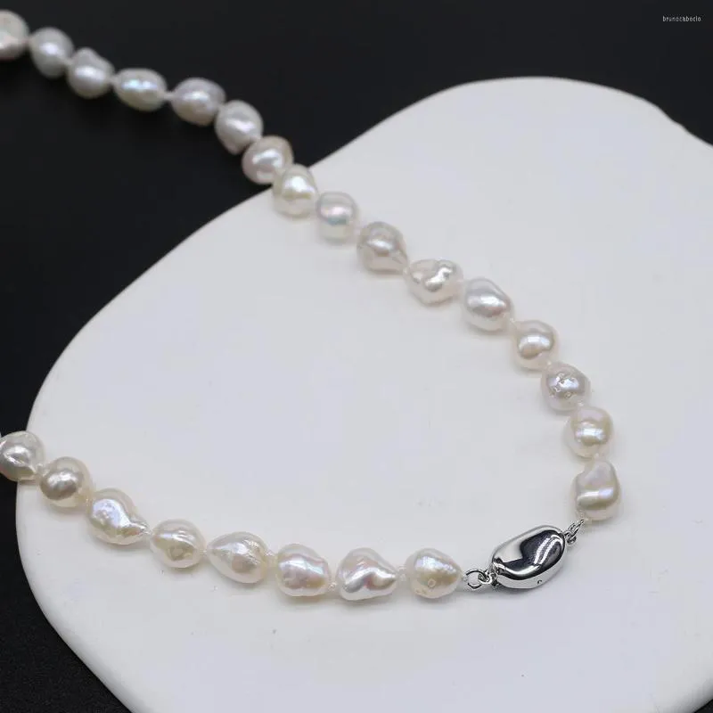 Chaînes collier de perles blanches d'eau douce naturelles perles de forme irrégulière bijoux à breloques accessoires pour femmes fille cadeau de mariage