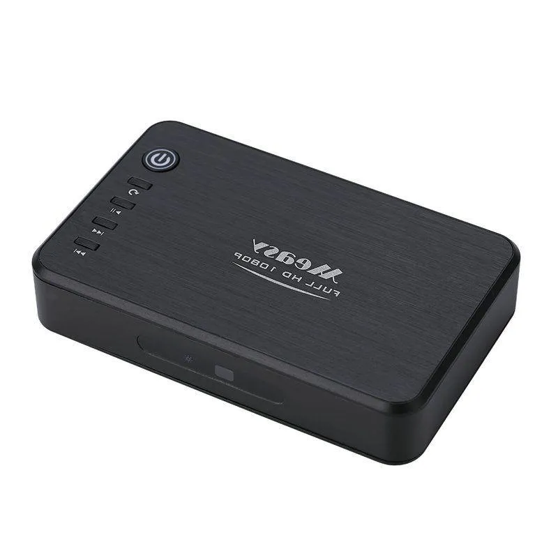 Freeshipping Multimedia Tragbarer 3D-HDD-Player Full HD 1080P-Player MKV H264 HD-MI USB HOST SD mit Fernbedienung Qecdd