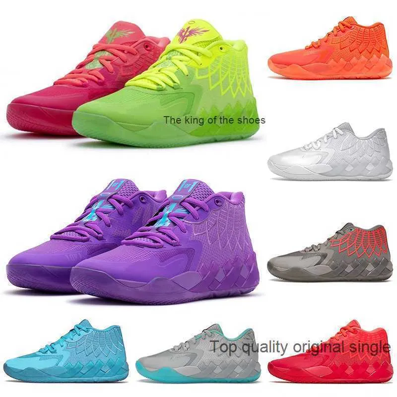 MBTOP Quality Lamelo Ball Buty Butach MENS 1OF1 MB.01 3 Trzy piłki trenerzy Rick and Morty Queen City UFO Rock Ridge Red Red Not For Kids Sneakers